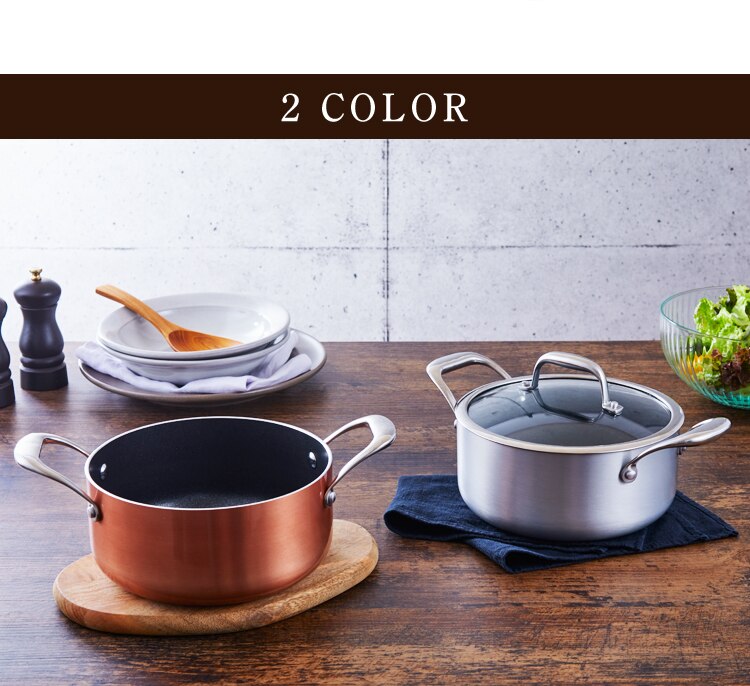 【IH対応】KITCHEN CHEF ダイヤモンドグレイス 両手なべ20cm DG-P20 シルバー15