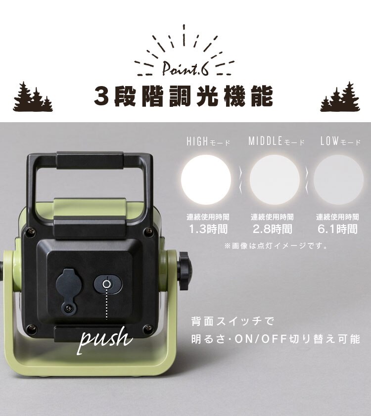 ワークライト LED ベースライト 充電式 作業灯 屋外 500lm LLT-500BB14