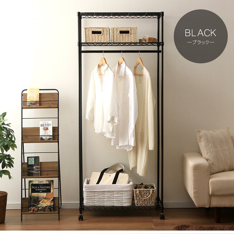 【2台セット】スチールラック 幅75cm カラーメタルラック ワードローブ CMW-75183 ホワイト17