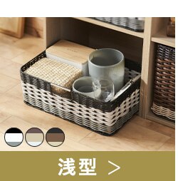 【2個セット】【浅型】ウッディバスケットIMK-38 ホワイト9