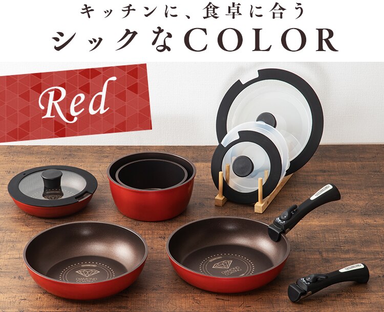 【IH対応】KITCHEN CHEF ダイヤモンドコートパン 12点セット H-IS-SE12　19