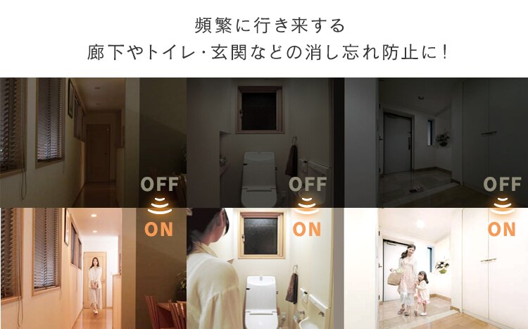 【4個セット】パネルライト 小型 LED 750lm 人感センサー付 昼光色 玄関 廊下 キッチン 洗面所 クローゼット トイレ 物置 照明 SCL-75DMS-LGP11