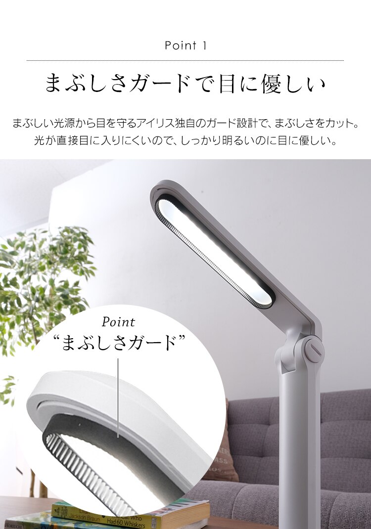 LEDデスクライト コンパクト USB給電 LDL-203H ホワイト3