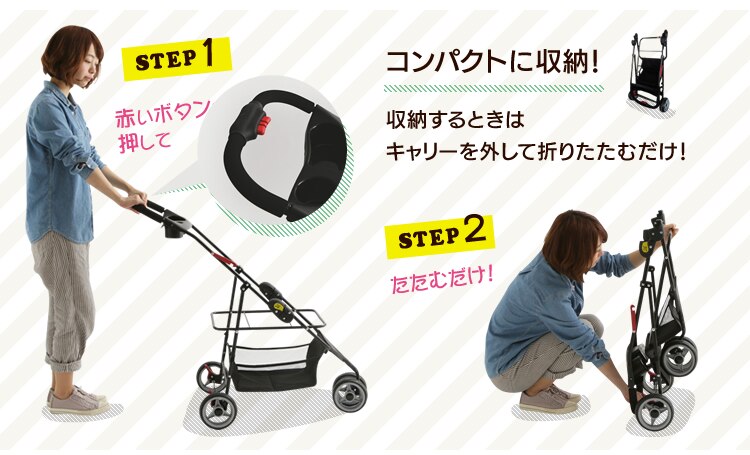 4WAYペットカート　FPC-920　ピンク4