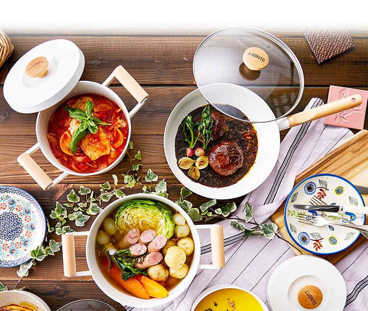 ルオント フライパン・なべ 6点セット LUO-SE6【全2色】18