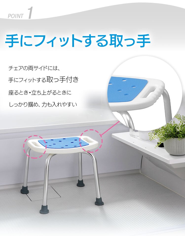 手にフィットする取っ手