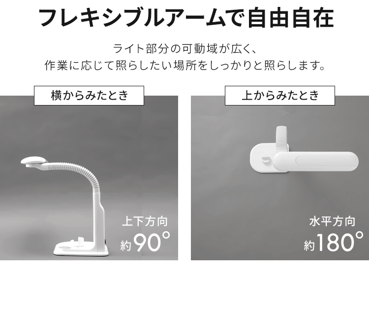 LEDデスクライト スタンド/USBポート付 LDL-501RN-W ホワイト15