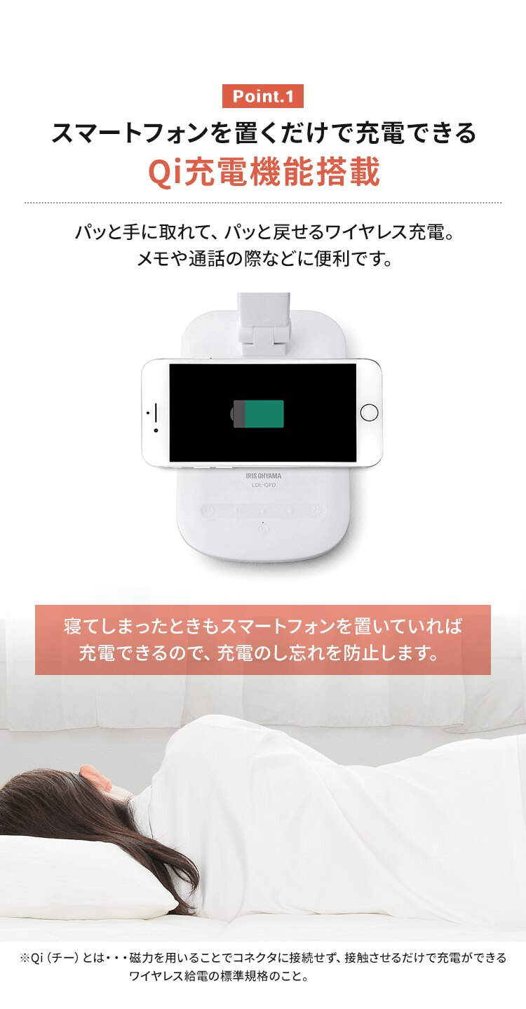 Qi充電機能搭載
