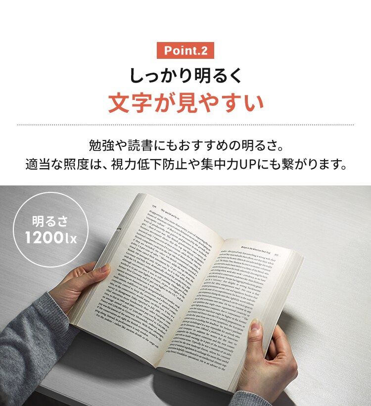 文字がしっかり見やすい明るさ