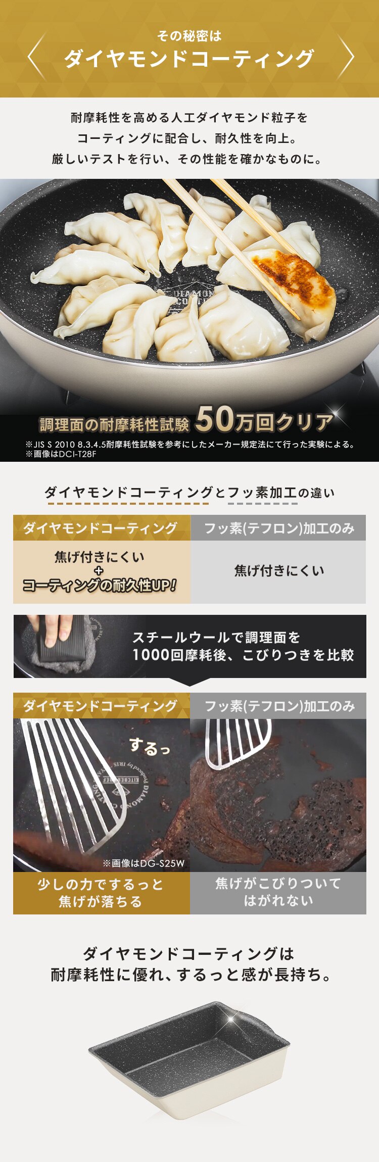 フライパン 卵焼き IH/ガス火対応 ダイヤモンドコートパン エッグパン DCI-TE アイボリー2