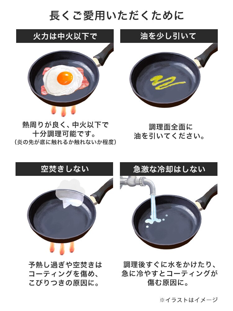 フライパン 卵焼き IH/ガス火対応 ダイヤモンドコートパン エッグパン DCI-TE アイボリー3