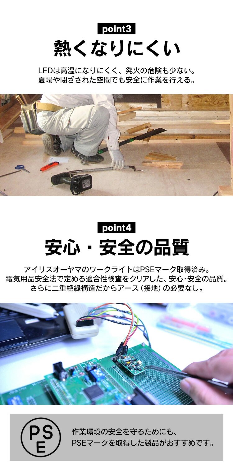 ワークライト LED ワイドパネル ベースタイプ 置き型 防水 作業灯 10000lm LWT-10000B-WP3