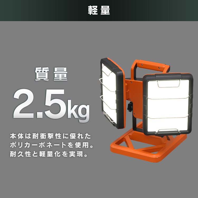 ワークライト LED ワイドパネル ベースタイプ 置き型 防水 作業灯 10000lm LWT-10000B-WP12