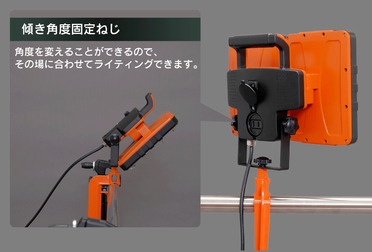 ワークライト LED クランプライト 投光器 AC式 防雨 作業灯 7500lm LWT-7500C-WP2