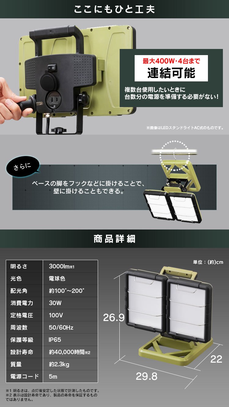 最大400W・4台まで連結可能 壁に掛けられる 商品詳細