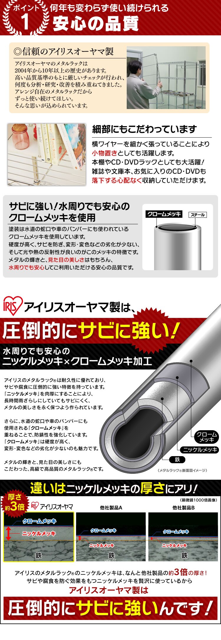 スチールラック 幅120cm メタルラック 4段 キャスター付き SE-1215 (ポール直径25mm・棚板4枚)2