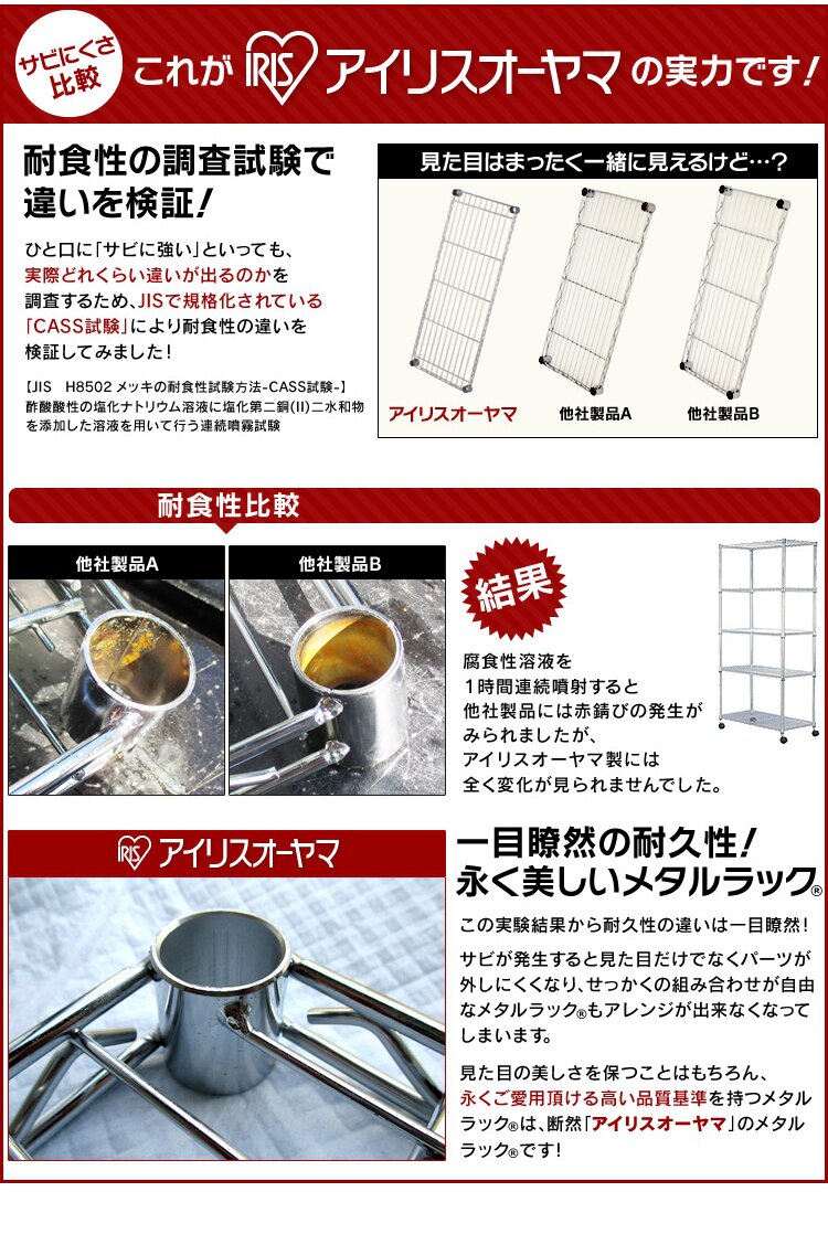 スチールラック 幅120cm メタルラック 4段 キャスター付き SE-1215 (ポール直径25mm・棚板4枚)3