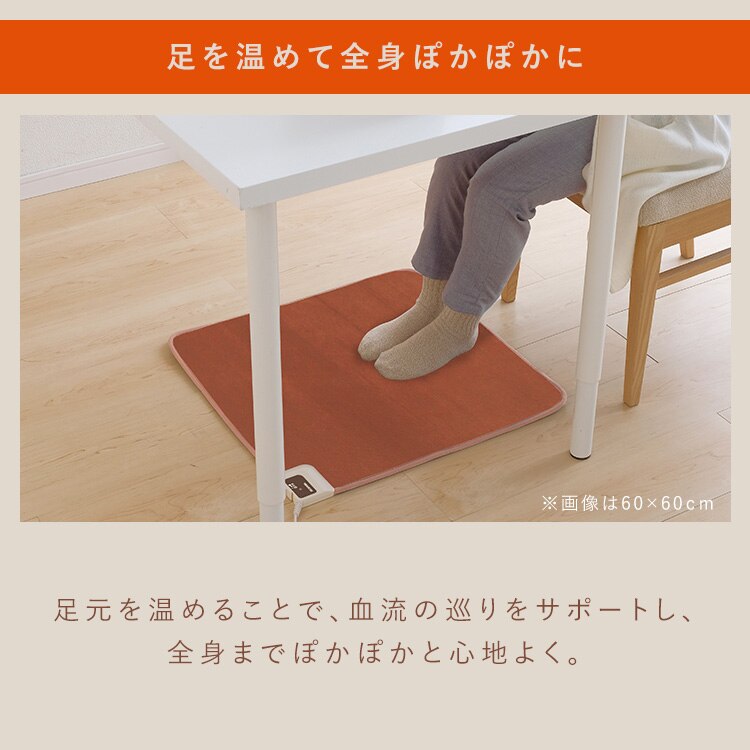 ホットマット 60&times;60 温度調節2段階 HCM-60S-T ブラウン2