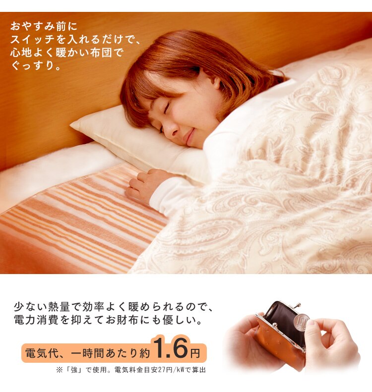 体全体を効率よく暖めるなら、電気毛布がおすすめ