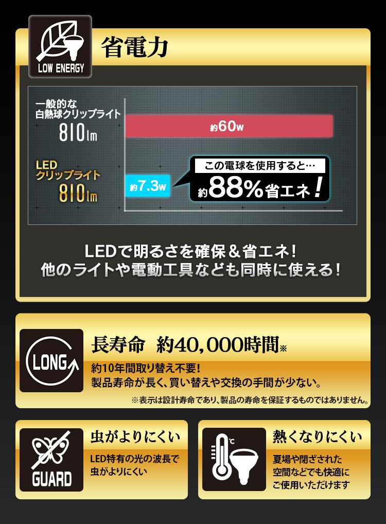LED電球 ワークライト専用 E26 広配光 60形相当 昼白色 LDA7N-G-C32