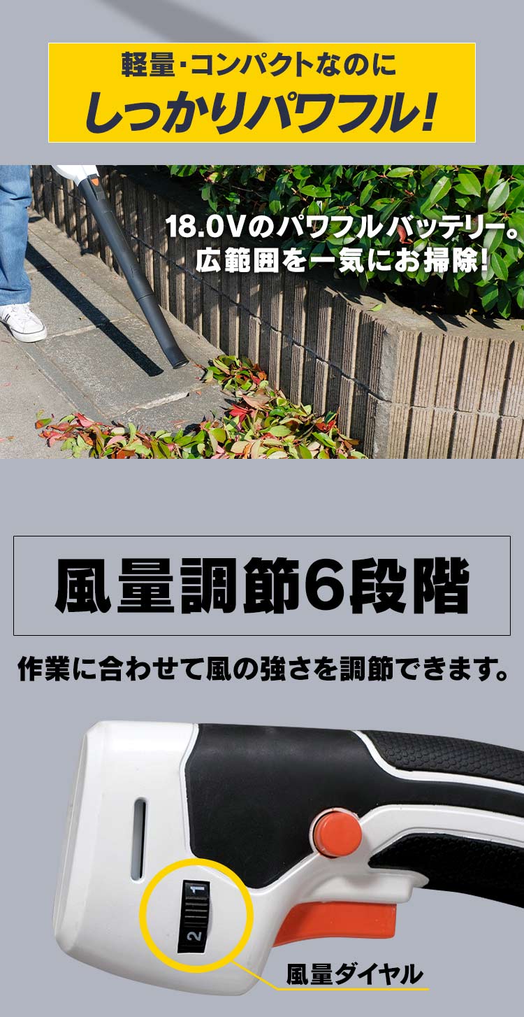 しっかりパワフル風量調節6段階