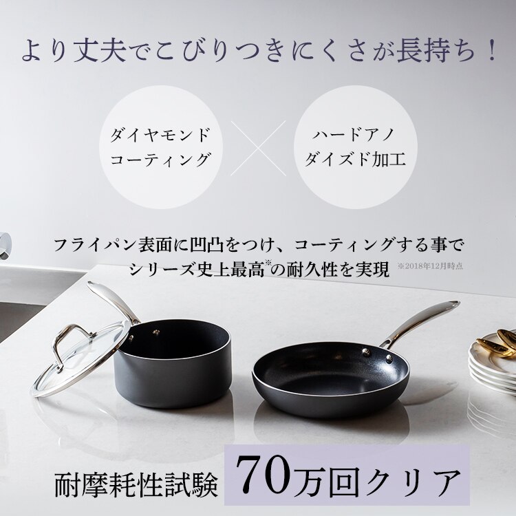 【IH対応】ダイヤモンドハードアノダイズド　3点セット DHA-SE33