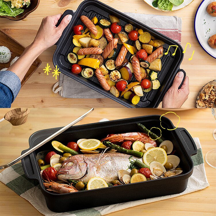 グリルパン IH/ガス火/オーブン対応 スキレットコートグリルパン SKL-G 2