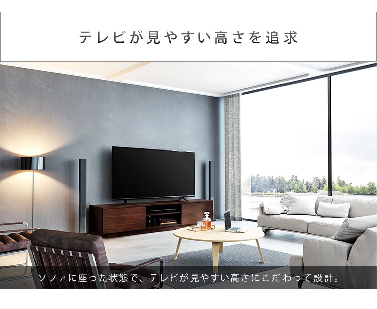 【時間帯指定不可】ボックステレビ台 180cm BTS-SD180U-WN ウォールナット【代引き不可】19