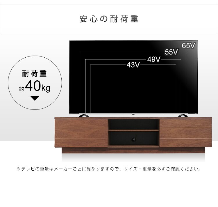 【時間帯指定不可】ボックステレビ台 180cm BTS-SD180U-WN ウォールナット【代引き不可】23