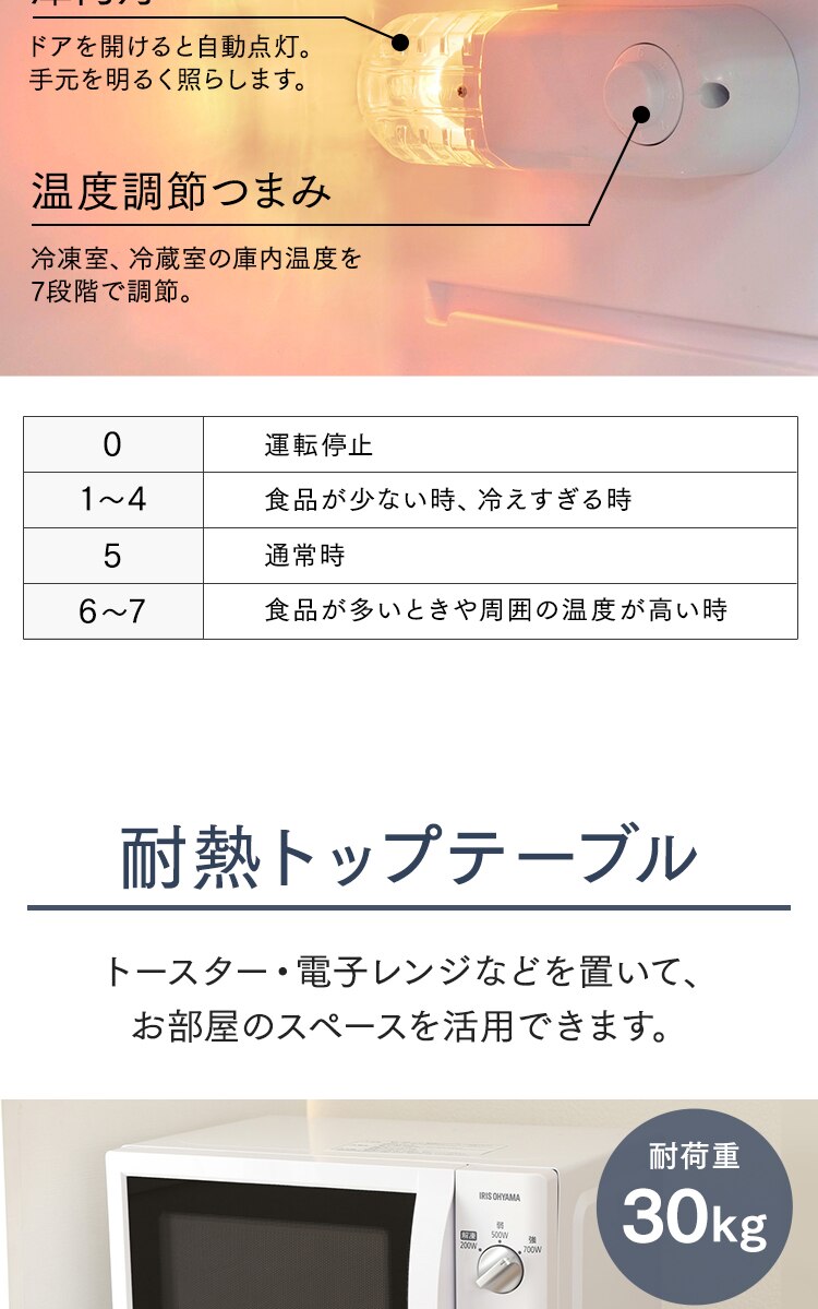 冷蔵庫 118L 小型 一人暮らし 2ドア 幅48cm IRSD-12B-W9