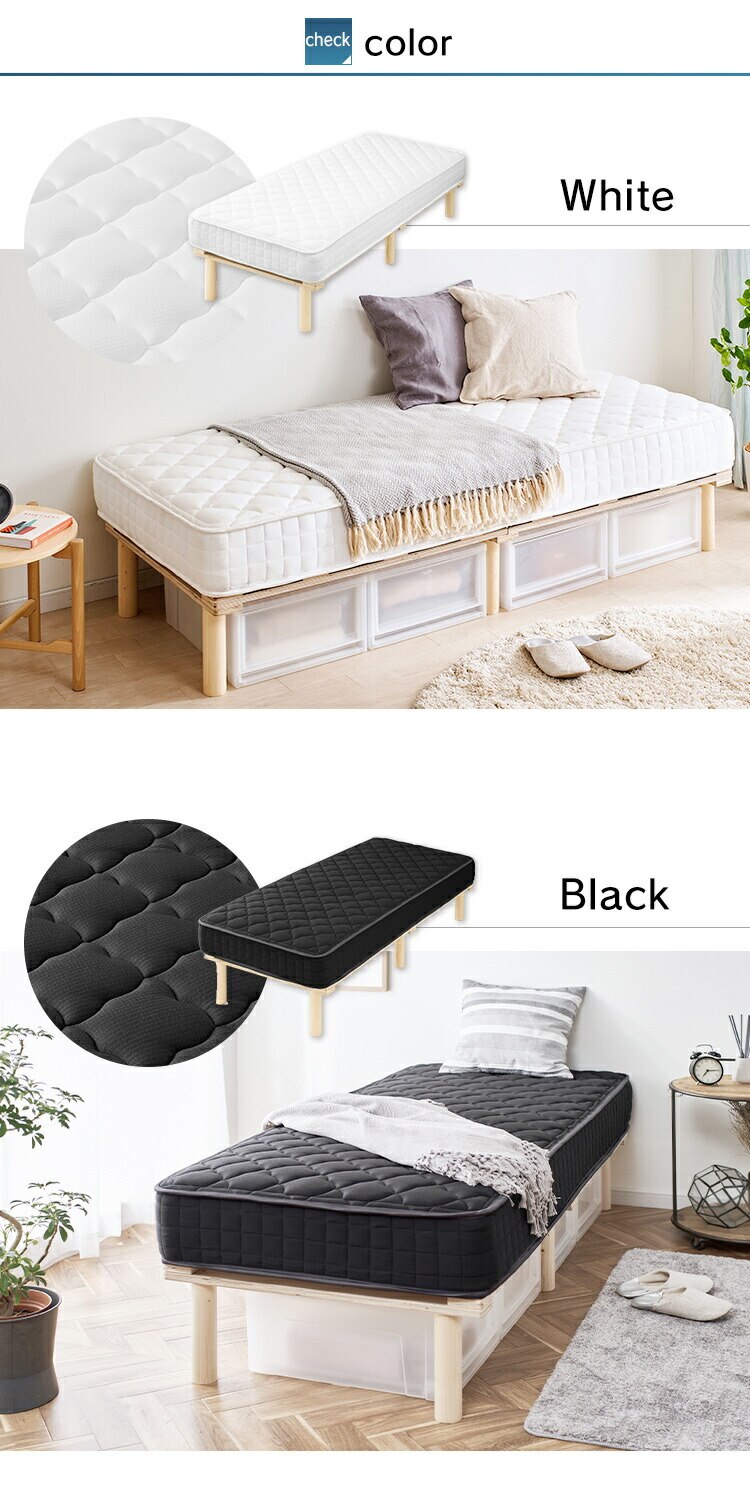 ベッド セミシングル 脚付きマットレス ボンネルコイル 厚さ19cm AMT-B80 ブラウン12