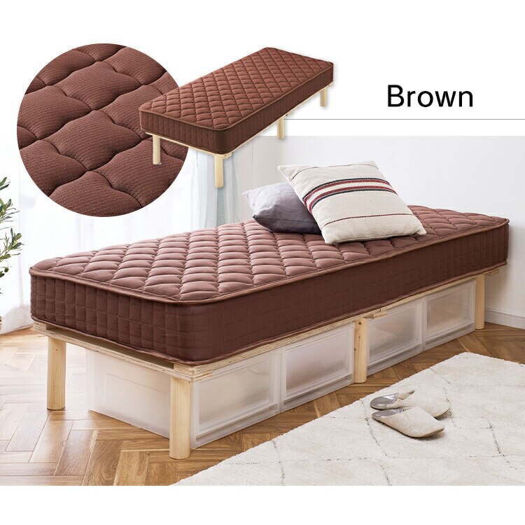 ベッド セミシングル 脚付きマットレス ボンネルコイル 厚さ19cm AMT-B80 ブラウン13