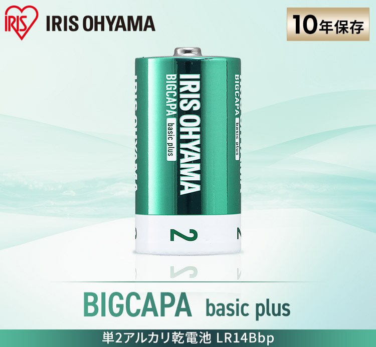 【2本パック】 アルカリ乾電池 単2形 BIGCAPA basic＋ LR14Bbp/2S4