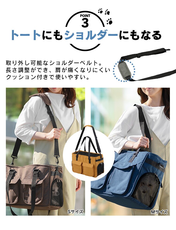 ソフトペットキャリー Sサイズ PSC-400 ネイビー犬 猫 キャリー4