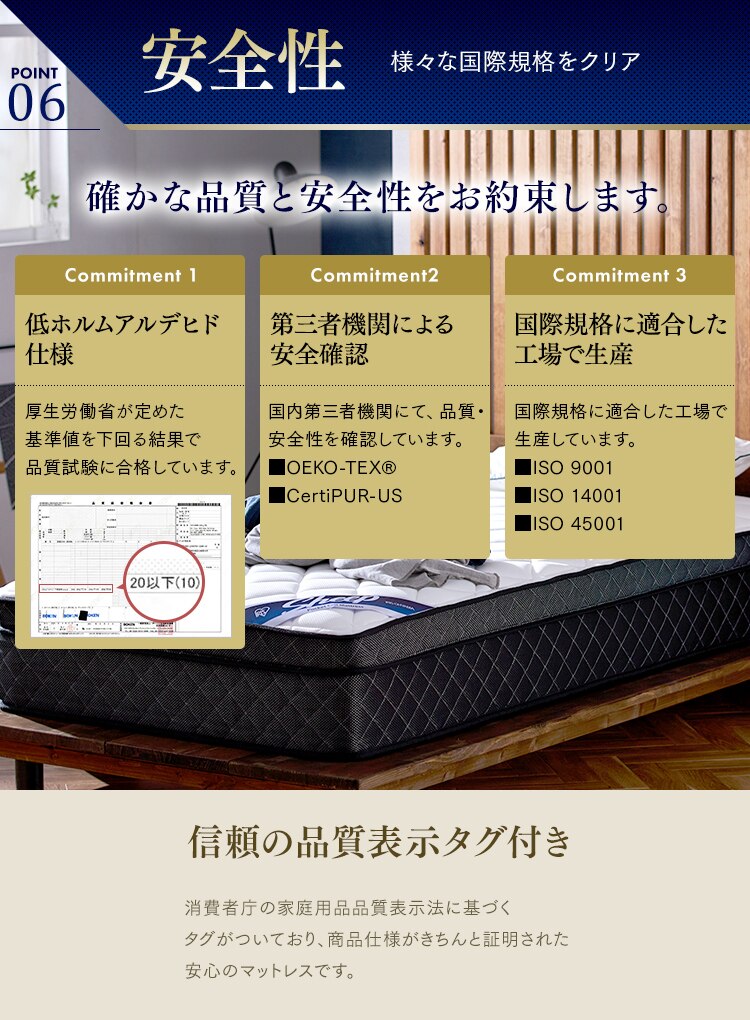 マットレス ダブル ポケットコイル 硬め 厚さ30cm PMTS30H-D Sheep12