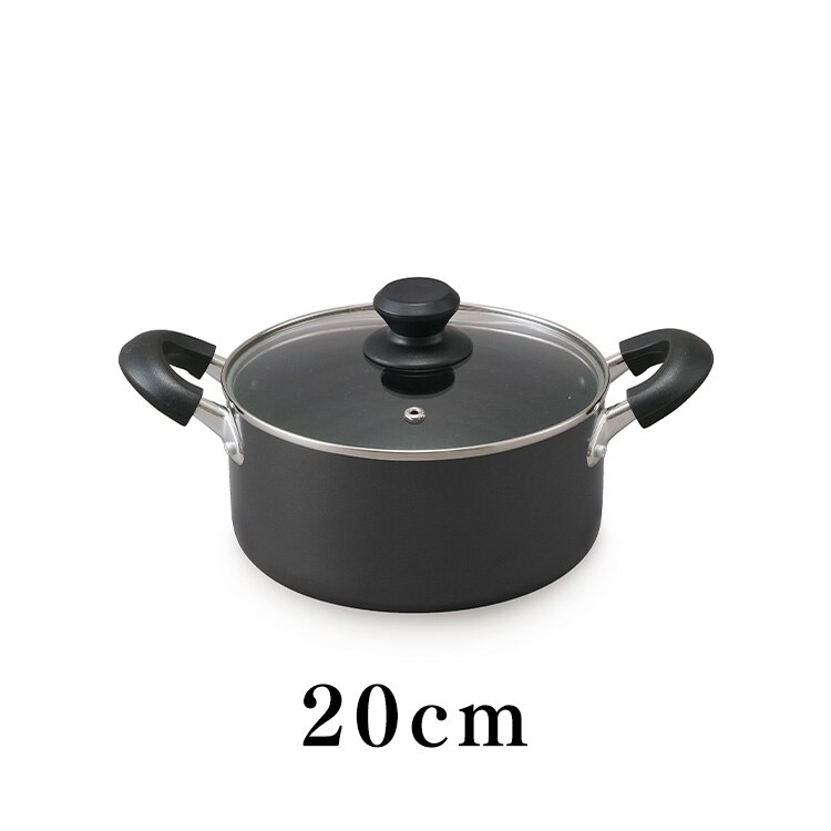 鍋 両手鍋 深型 22cm IH/ガス ダイヤモンドコート DIS-P22D ブラック8