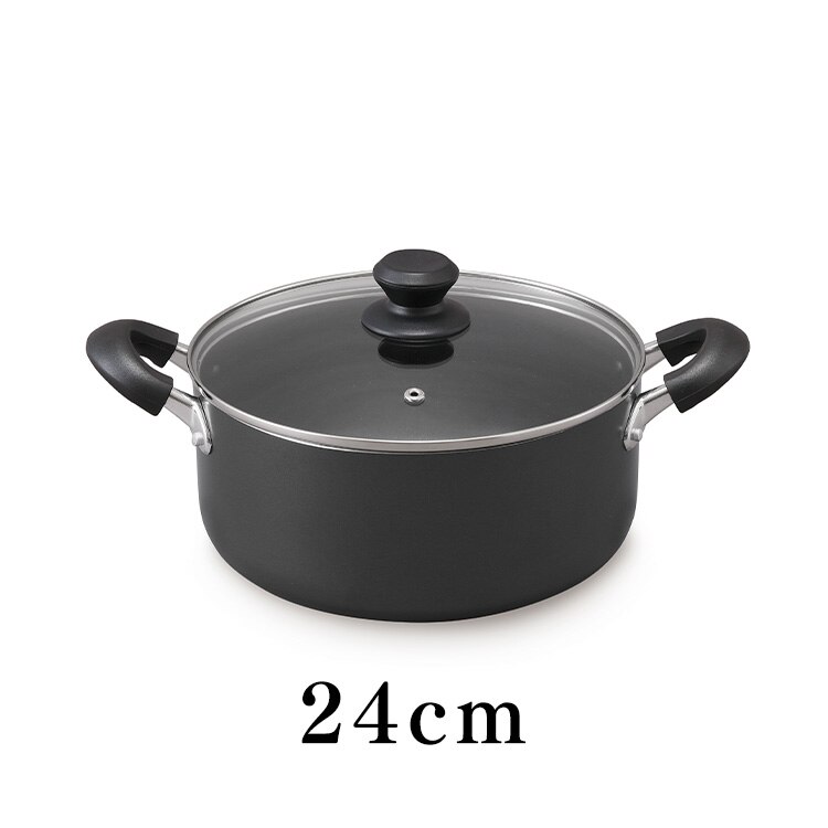 鍋 両手鍋 深型 22cm IH/ガス ダイヤモンドコート DIS-P22D ブラック9