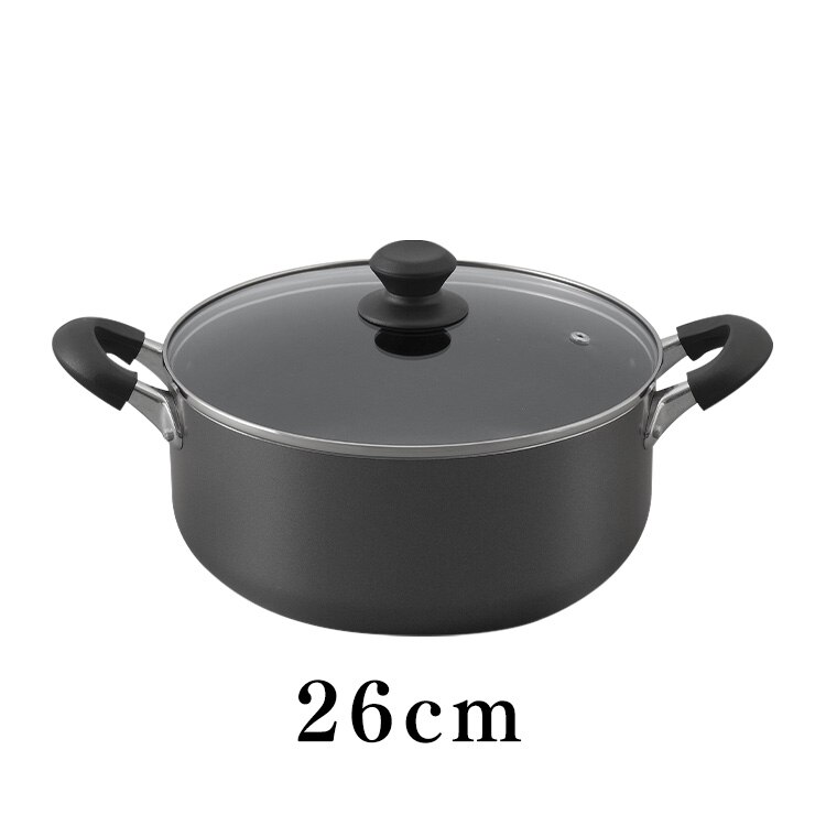 鍋 両手鍋 深型 22cm IH/ガス ダイヤモンドコート DIS-P22D ブラック10