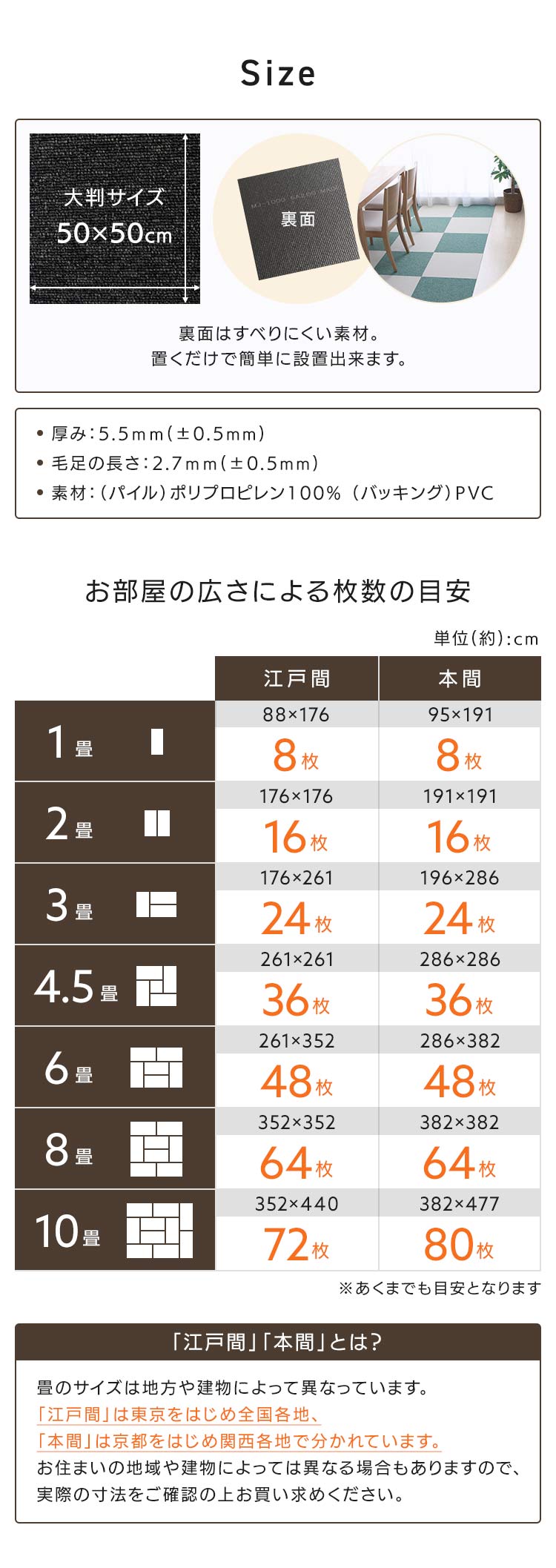 【20枚セット】タイルカーペット 防炎 50&times;50cm ダークブラウン8