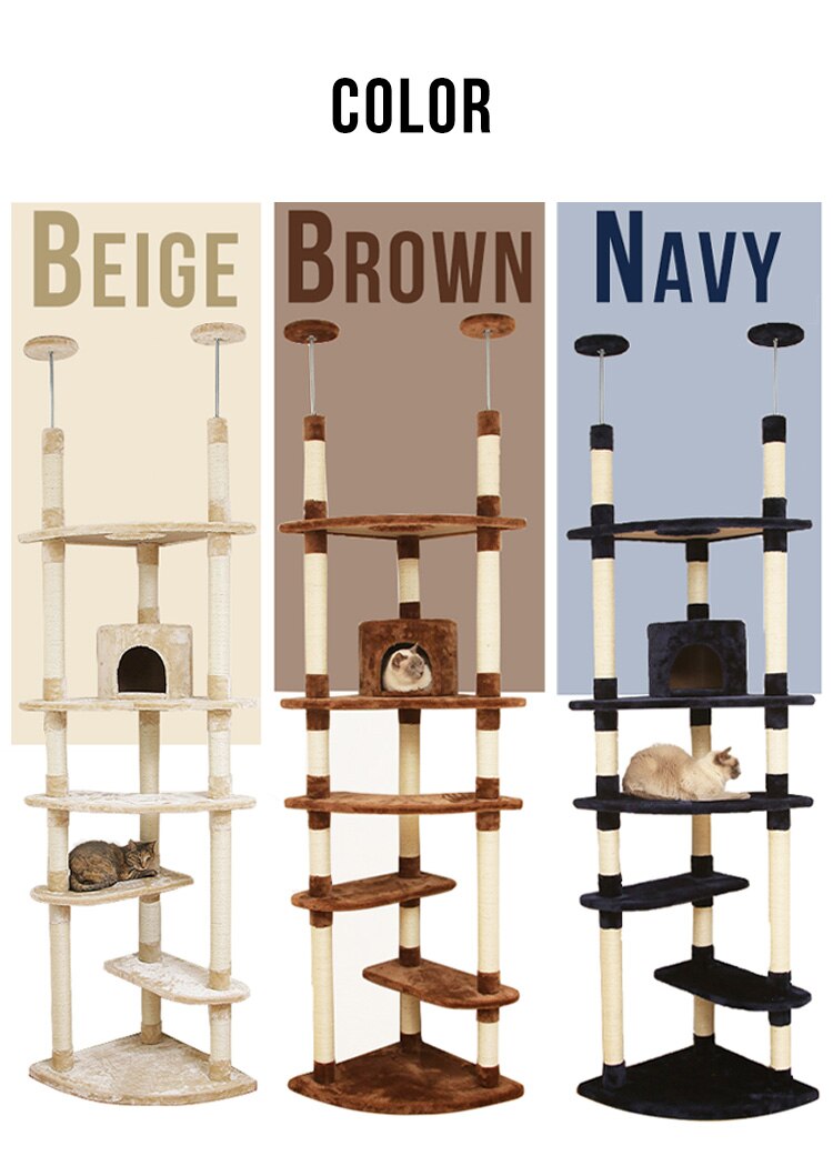 キャットタワー 突っ張り ネイビー 猫タワー9