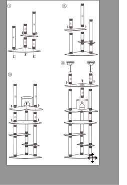 キャットタワー 突っ張り ネイビー 猫タワー13