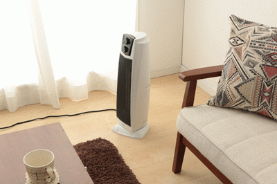 セラミックヒーター タワー型 PCH-1260K-W ホワイト2