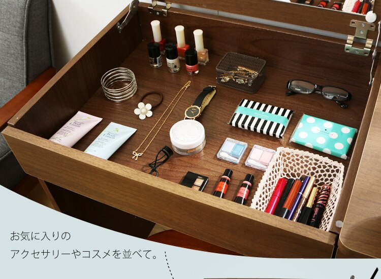 ドレッサーデスク(コンセント付き) WH 97437 ホワイト【前払い不可】【代引き不可】【同梱不可】8