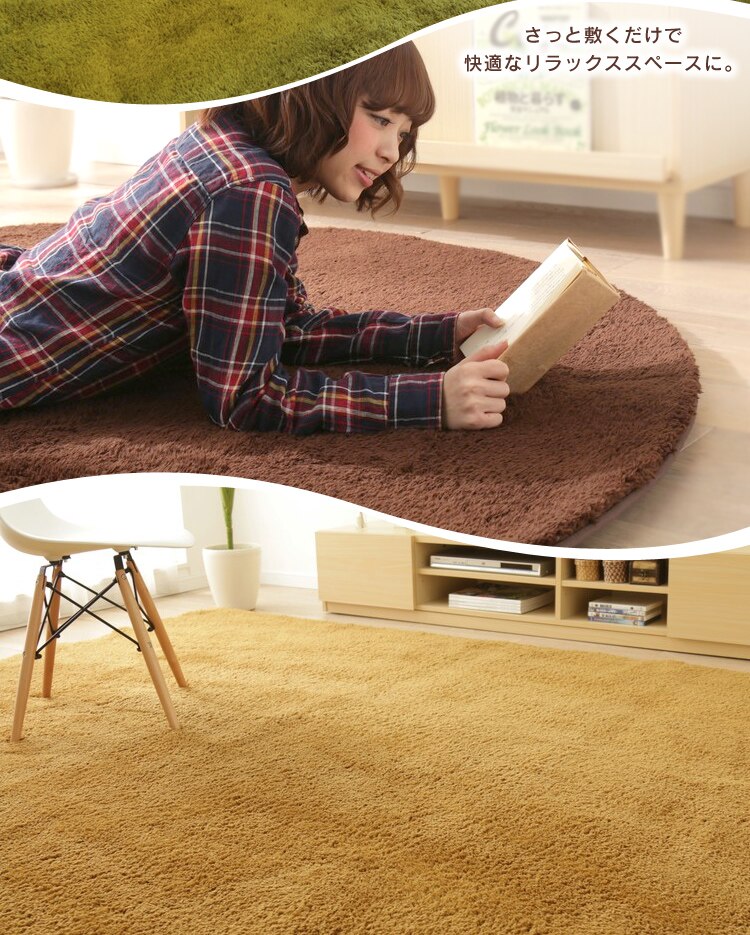 防ダニ加工　洗える マイクロファイバー シャギーラグ 200&times;200 57074206 ブラウン2