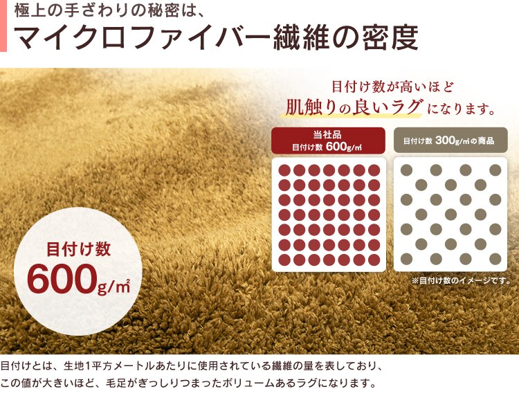 防ダニ加工　洗える マイクロファイバー シャギーラグ 200&times;200 57074206 ブラウン4