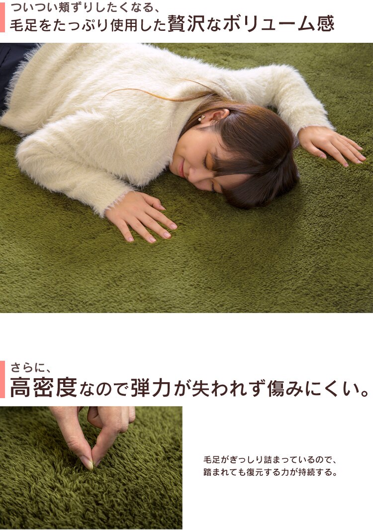 防ダニ加工　洗える マイクロファイバー シャギーラグ 200&times;200 57074206 ブラウン5