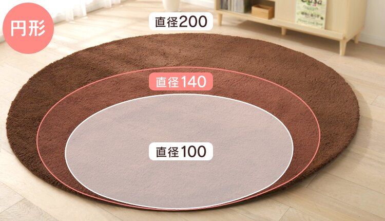 防ダニ加工 洗える マイクロファイバー シャギーラグ 200×200 57074206 ブラウン17