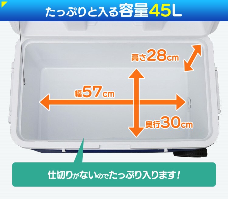 クーラーボックス 45L CB-G001-BL 【前払い不可】【代引き不可】【同梱不可】2