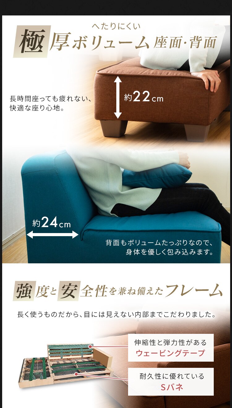 ソファ 2人掛け ロータイプ 胡坐 全6色8