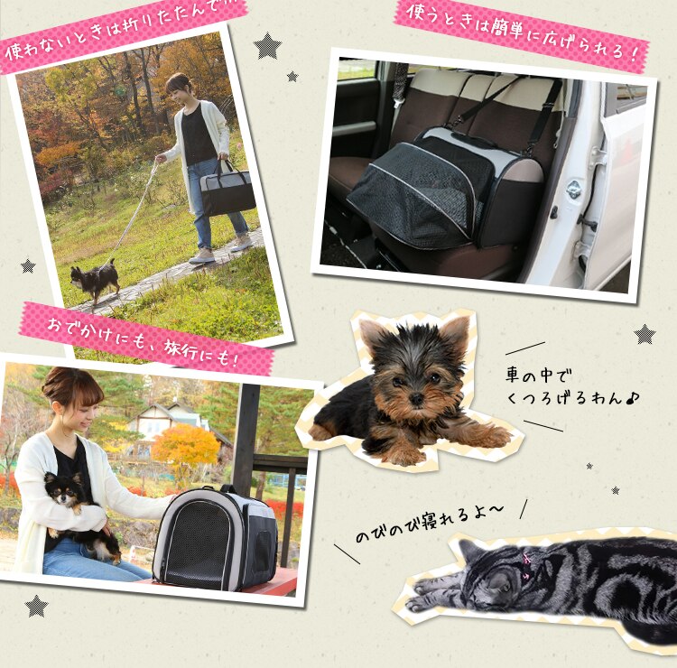 2WAYアウトドアペットキャリー ブラック PC-S004 L BK 犬 猫 キャリー10